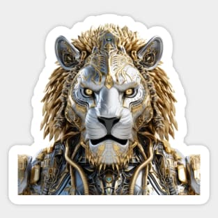 King of Cyborg - Gold and Silver Lion's Stare Sticker